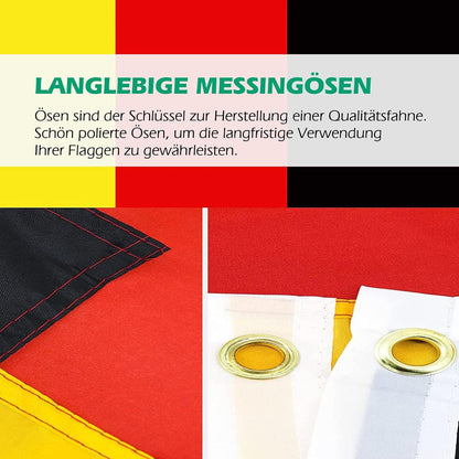 Deutsche Flagge 90 * 150cm mit Metallösen & hochwertigen Stoffen