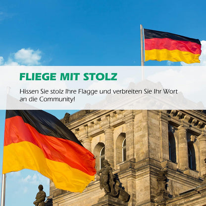 Deutsche Flagge 90x150cm mit Messingösen, wetterfest & waschbar
