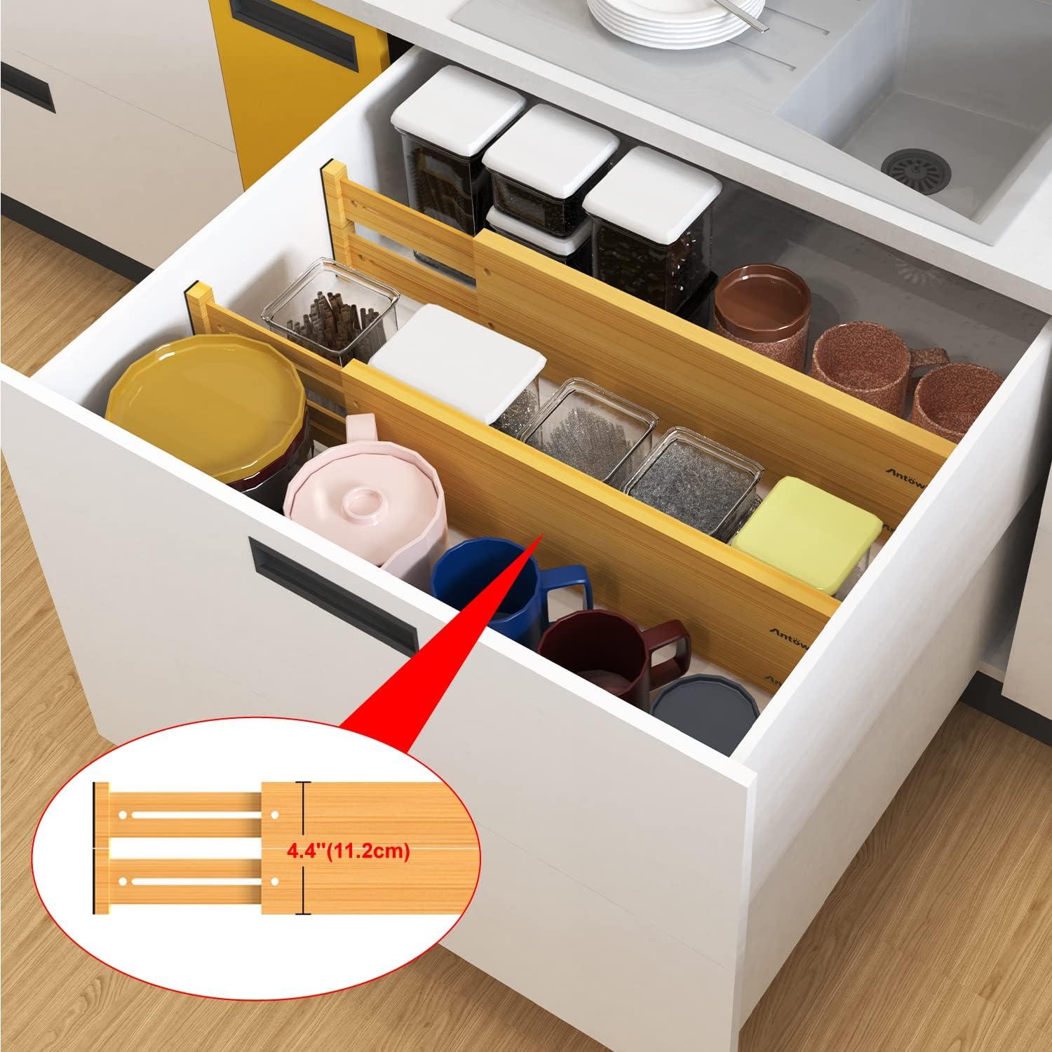 Schubladentrenner Bambus Verstellbar 10-teilig - Küche Schlafzimmer Organizer