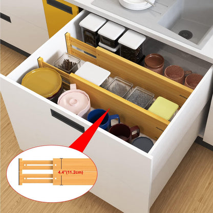 Schubladentrenner Bambus Verstellbar 10-teilig - Küche Schlafzimmer Organizer