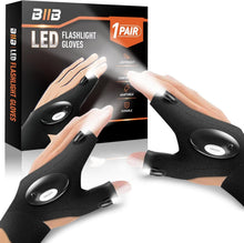 LED Fingerlose Handschuhe für Männer mit Licht Baumwolle Schwarz