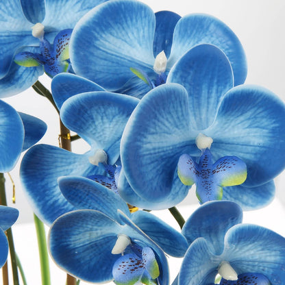 Künstliche Orchidee Phalaenopsis 44CM Blaue Deko Kunstblume Bonsai