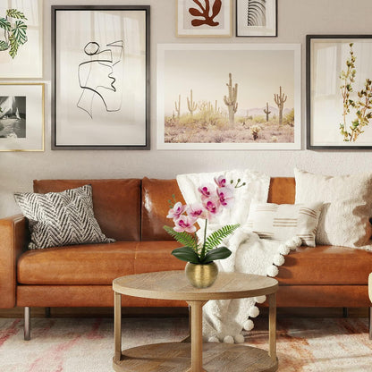 Kunstblume Orchidee künstlich im goldfarbenen Topf - 33 cm deco Blumen A-rosa