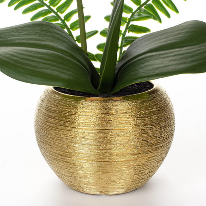 Kunstblume Orchidee künstlich Deko Blumen Goldfarben 33cm