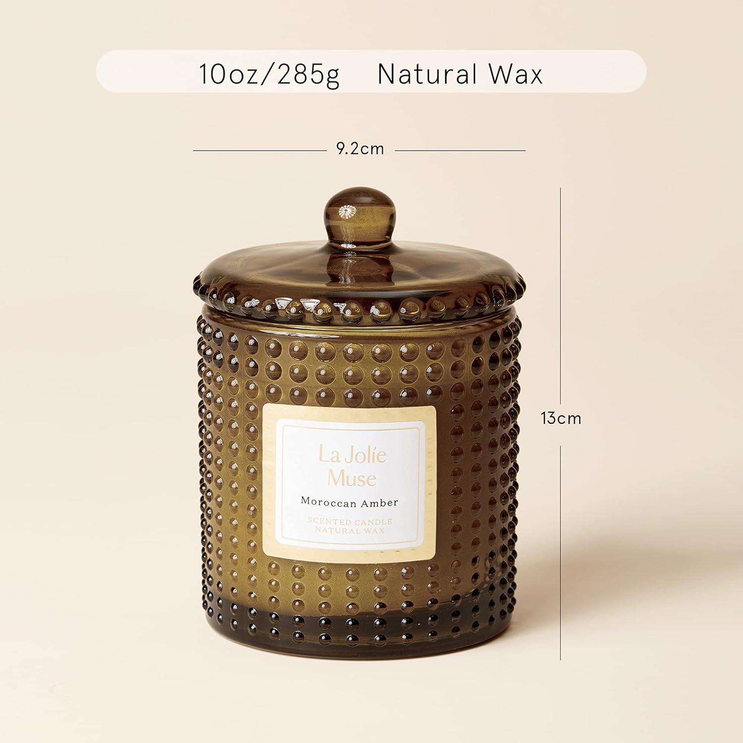 Marokkanische Bernstein Duftkerze im Glas, 75 Std Brenndauer, 285g