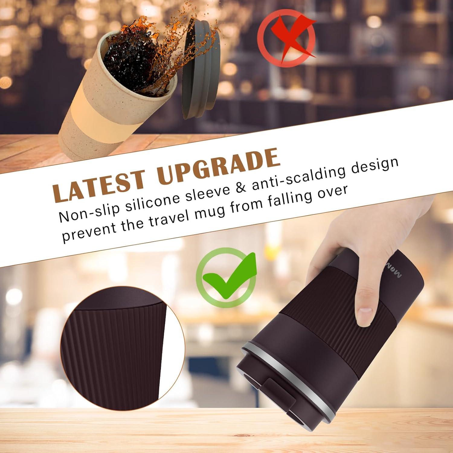 Thermobecher Isolierbecher MOMSIV 380ml Edelstahl Braun