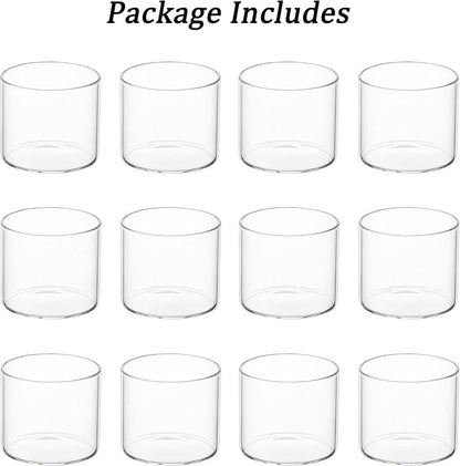 Teelichthalter Glas klar Votivkerzenhalter Set 12er Tischdeko 5,7x5cm