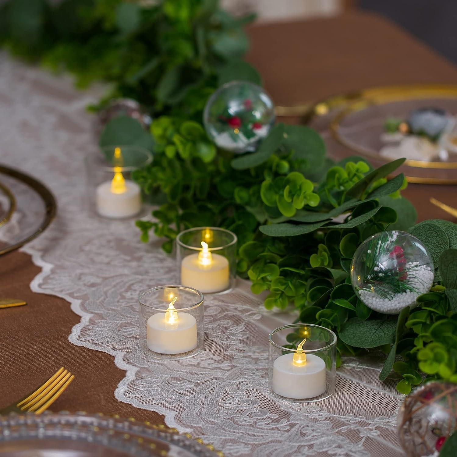 24er Set Glas Teelichthalter für Teelichter Votivkerzen Schwimmkerzen