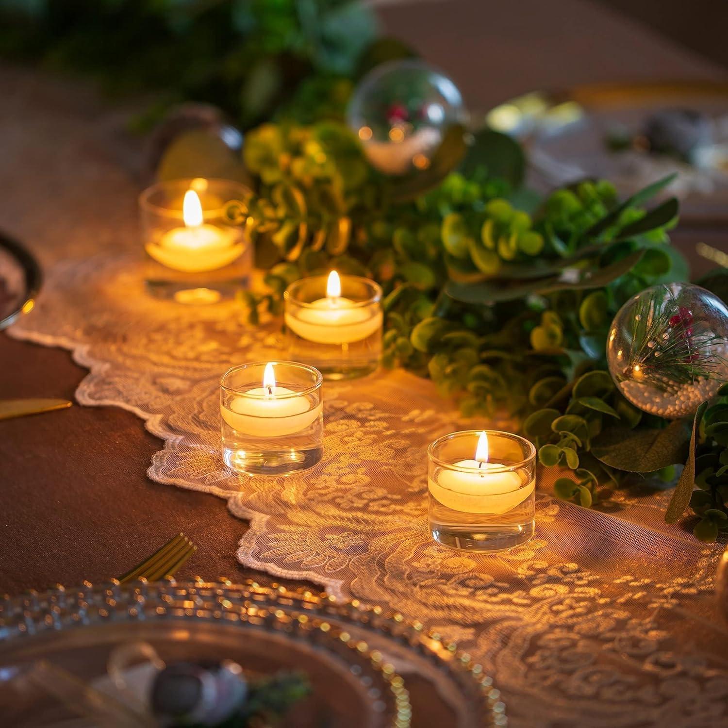 Teelichthalter Glas klar Votivkerzenhalter Tischdeko Hochzeit Party 24er Set 4,6 x 4 cm