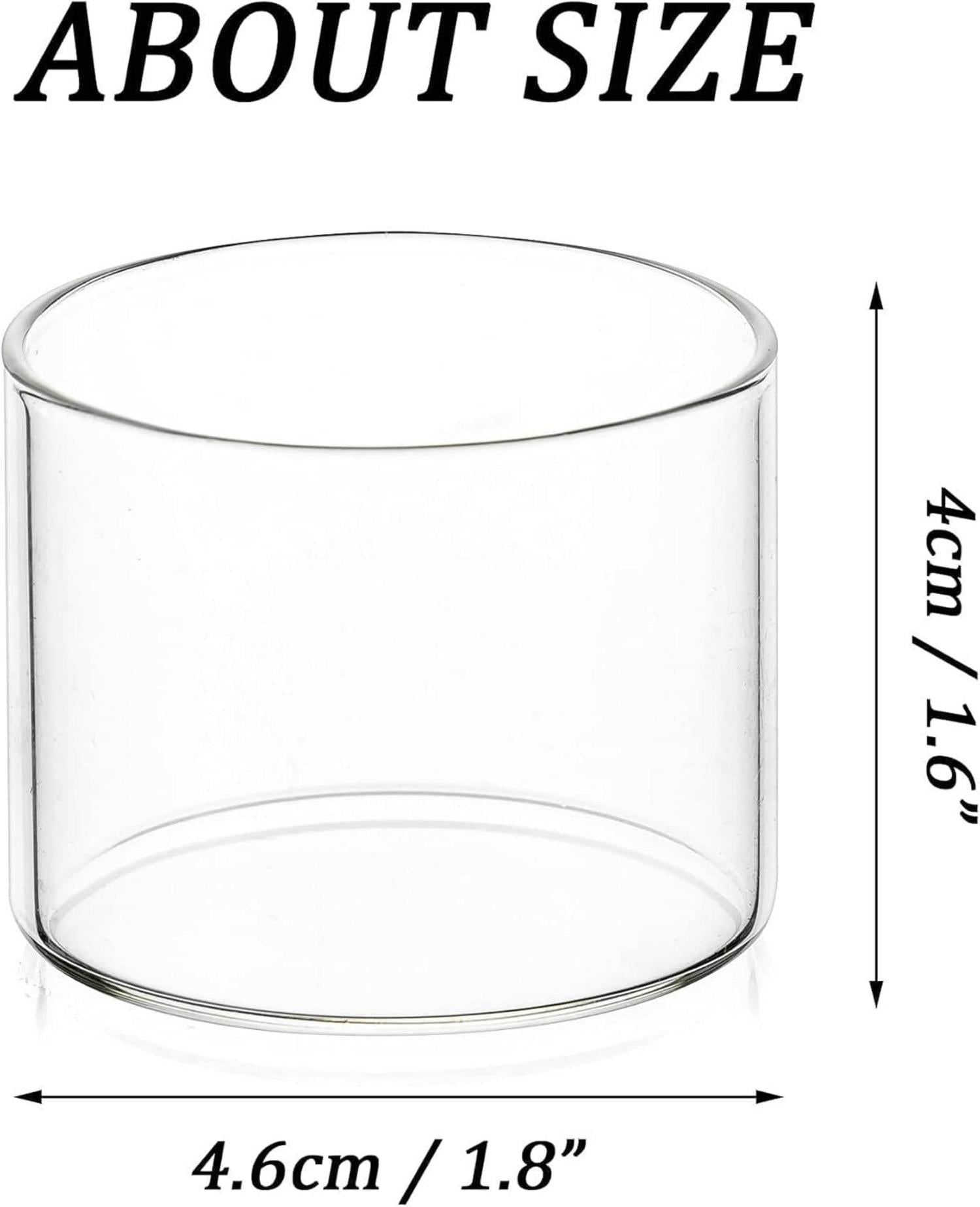 Romadedi Teelichthalter Glas 24er Set Votivkerzenhalter Tischdeko 4,6 x 4 cm