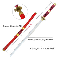 Halloween Cosplay Roronoa Zoro Katana Sword 104cm Red