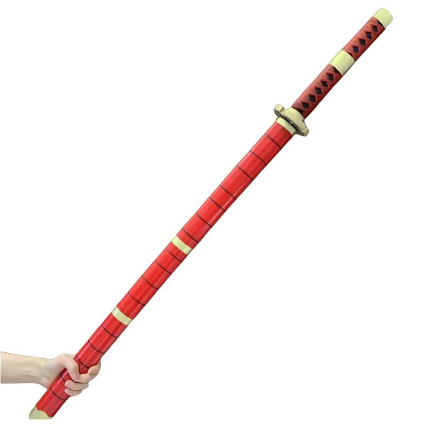 Halloween Cosplay Roronoa Zoro Katana Sword Samurai Ninja Prop Red