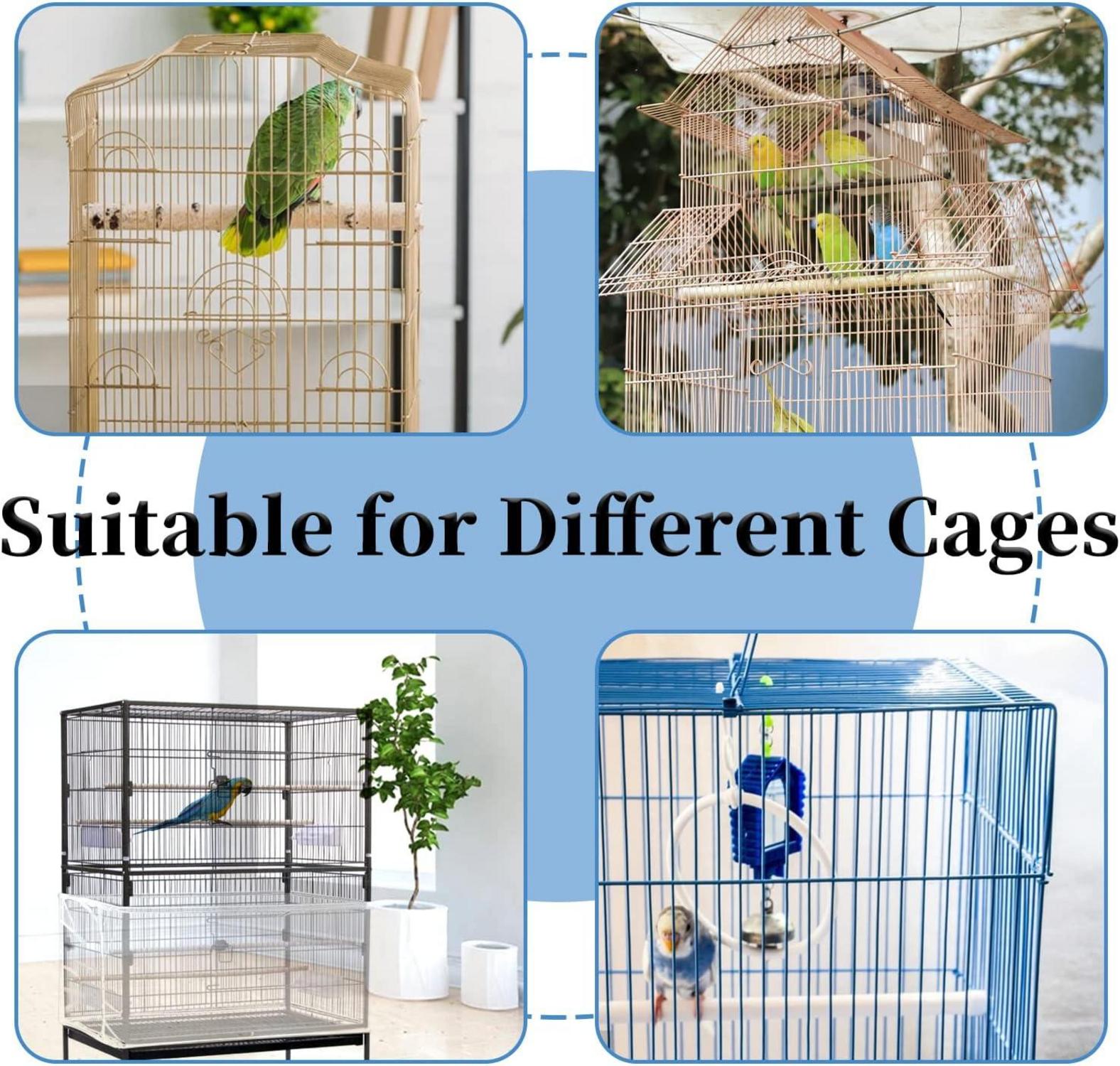 Vogelkäfig Abdeckung Samenfänger Papageien Kordelzug Schwarz Weiß 118