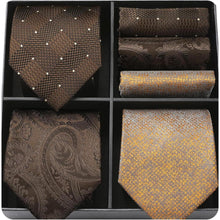 XXL Krawattenset 3 Krawatten mit Einstecktuch in Box