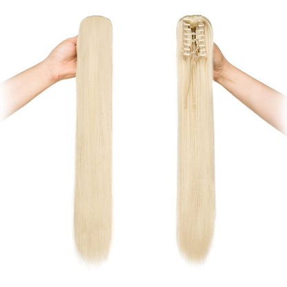 Pferdeschwanz Haarverlängerung Bleich Blond 55cm Synthetik