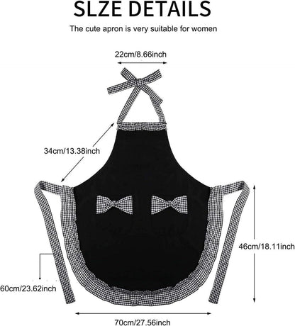 Süße Damen Schürze mit 2 Taschen, wasserdichte