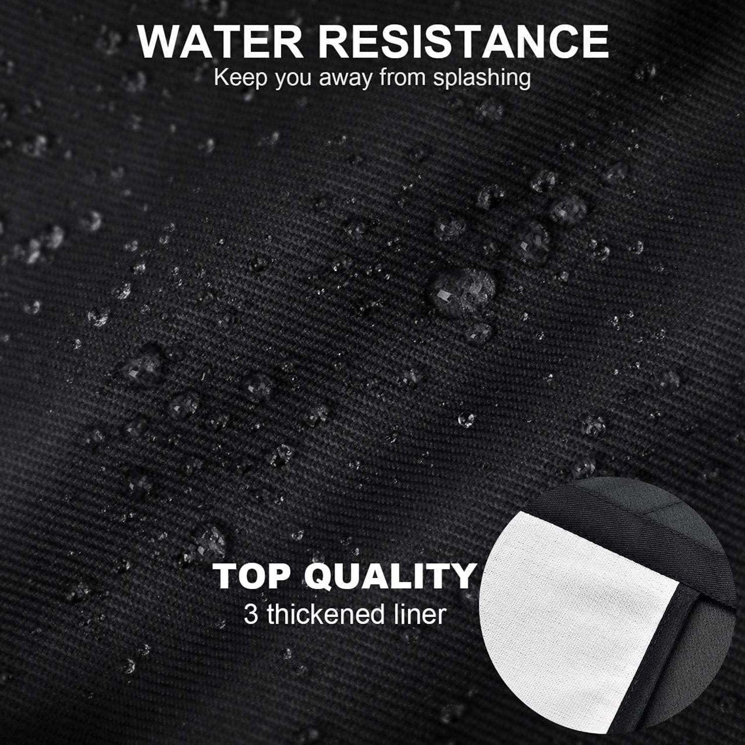 2er Set Damen Schürzen Schwarz Wasserdicht Kochschürzen mit Taschen