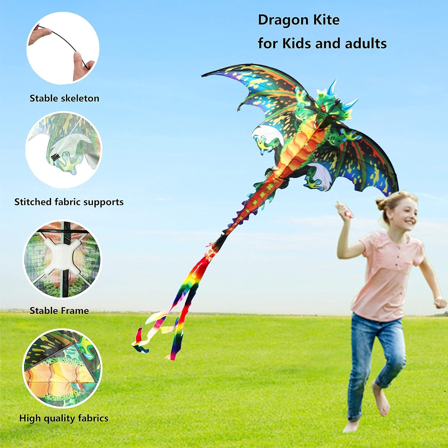 Leichter Drachen für Kinder und Erwachsene - Ideal für Wind im Park oder am Strand