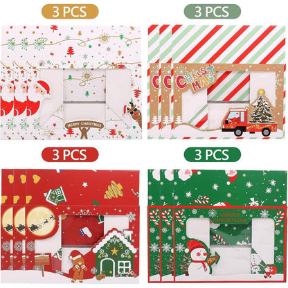 Weihnachts-Kekskästen Boxen, Vintage Kraft Design mit