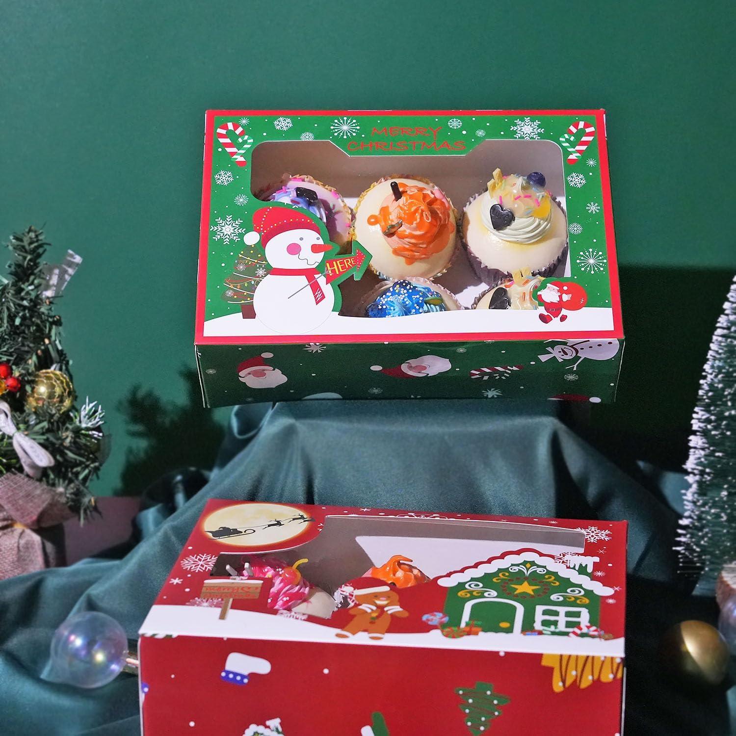 Weihnachts-Kraft-Keksdosen-Set 12er Pack, Transparentes