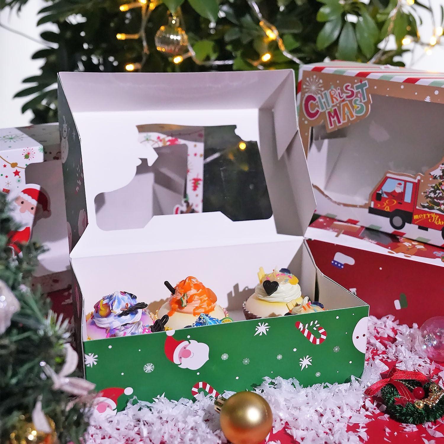 Weihnachts-Keksdosen Boxen 12er Set Fenster Aufkleber Seil 22.5x15.5x7CM