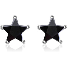 Sterne Ohrstecker 925 Silber Schwarz - Damen Mädchen Schmuck