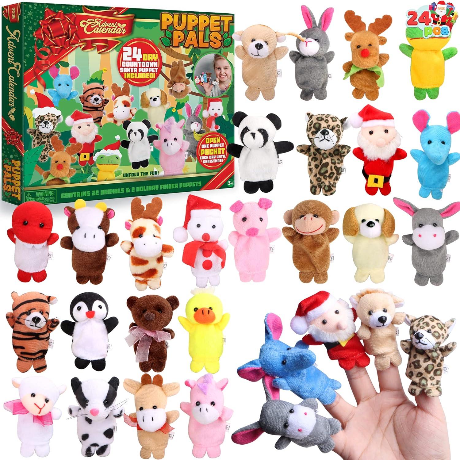 Weihnachts-Adventskalender 2024 Fingerpuppen 24 Tage Mädchen Kinder