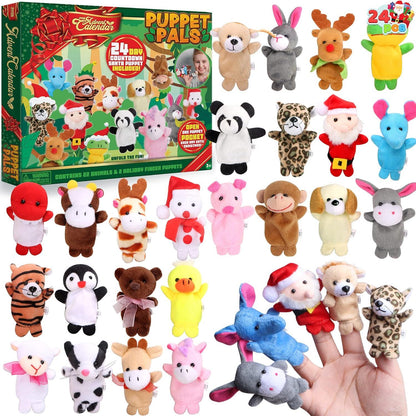 Weihnachts-Adventskalender 2024 Fingerpuppen 24 Tage Mädchen Kinder