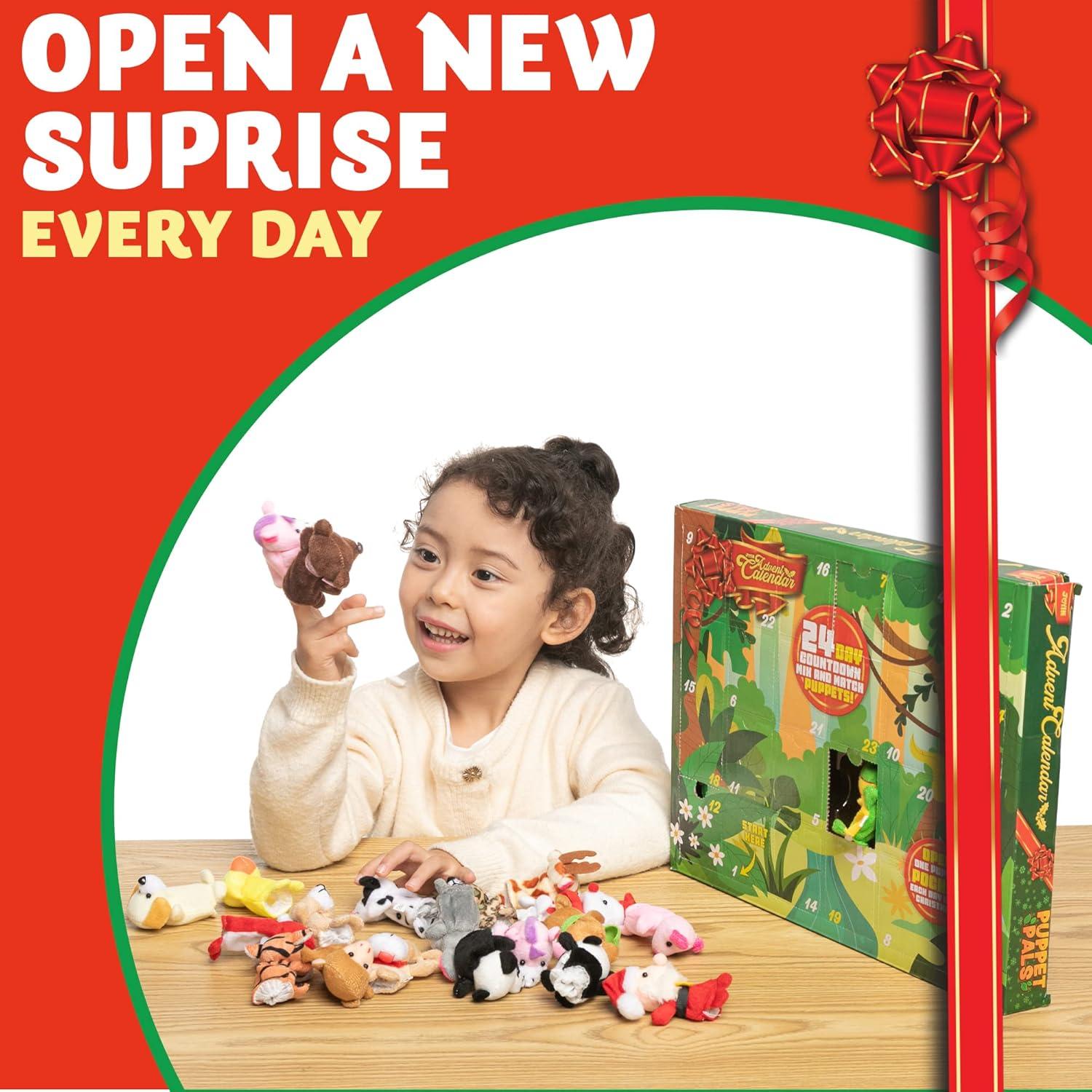 Weihnachts-Adventskalender 2024 mit Fingerpuppen für Mädchen & Kinder