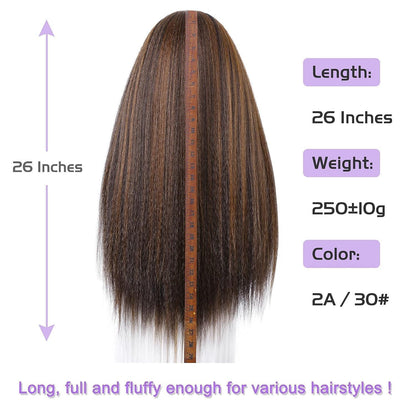 Kinky Straight Stirnbandperücke 66cm, 2A/30 Highlights