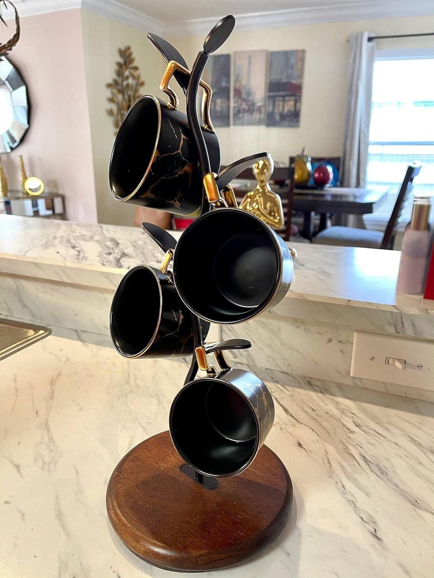 Tassenständer Tassenhalter Küche Kaffeebecher Organizer Schwarz