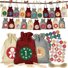 Adventskalender Stoffbeutel Weihnachten DIY Bastelset 24