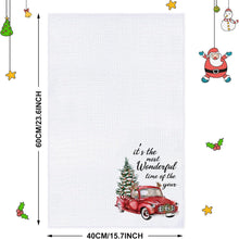 2er Set Weihnachten Rote LKW Geschirrtücher 15,7x23,6 Zoll