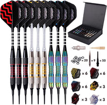 Dartpfeile Kunststoffspitze 18g 9 Stk Dartspitzen 50x Flüge 27 Stk