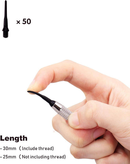 Professionelle Turnart Dartpfeile Kunststoffspitze 18g +50 Spitzen 20 Ringe