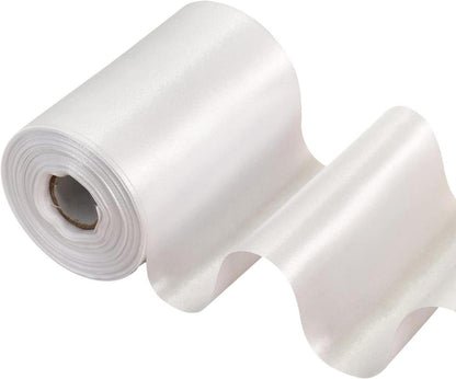 Satinband 10cm breit weiß für Hochzeit Auto Deko 10x20m