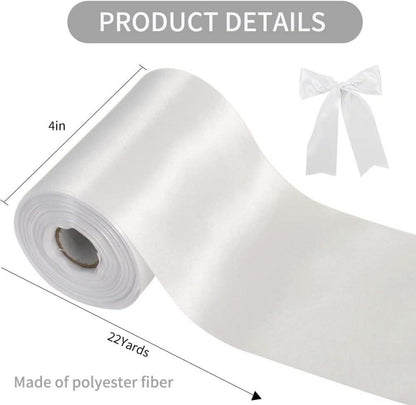 Weißes Satinband 10cm x 20m für Hochzeit Party Deko