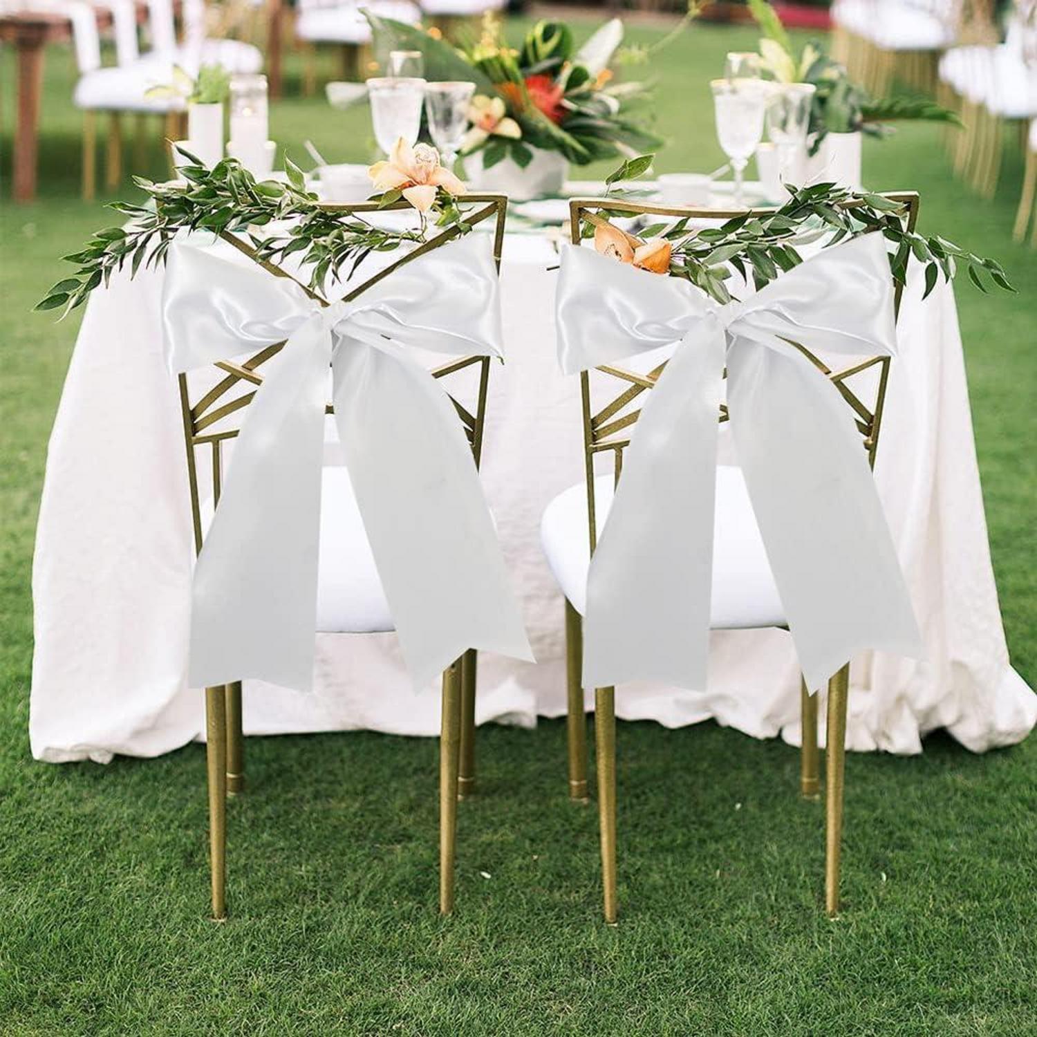 Satinband 10cm breit weiß Hochzeit Deko Basteln 20m