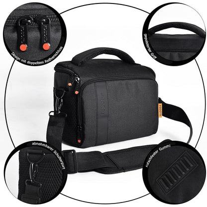 Kameratasche für Spiegelreflexkameras mit Regenschutzschwarz
