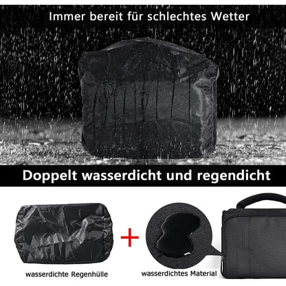 Kameratasche für Spiegelreflexkameras mit Regenschutzschwarz
