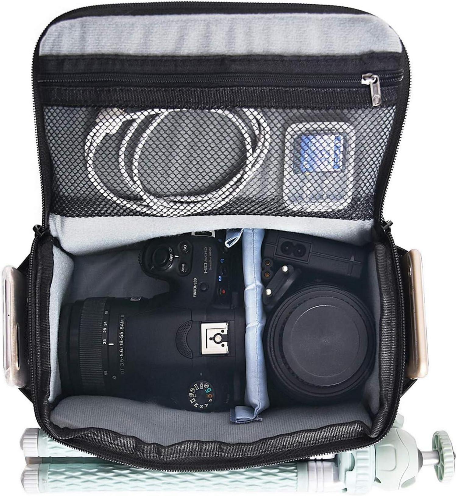 Kameratasche Schultertasche SLR-Kamera Nikon Canon Fujifilm Regenhülle Grau