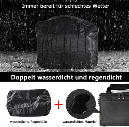 FOSOTO DSLR Kameratasche Spiegelreflex Fototasche Schwarz regensicher
