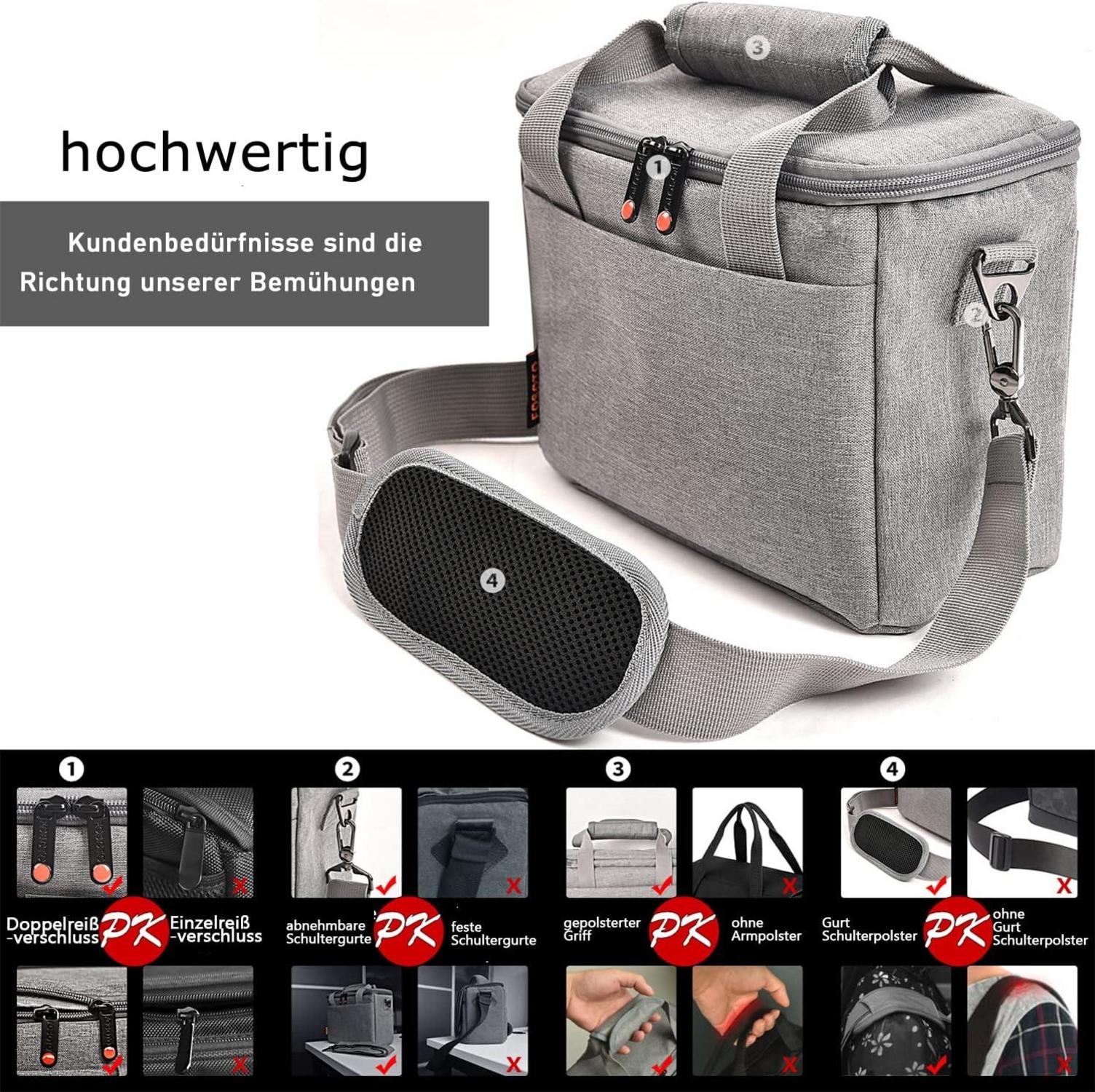 DSLR Kameratasche Grau für Spiegelreflexkameras und Zubehör mit