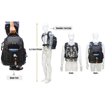 Werkzeugrucksack Herren 77 Taschen robust & wasserdicht