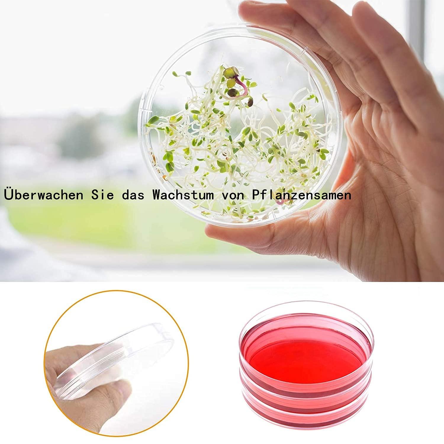 20x Kunststoff-Petrischalen mit Deckel 70mm x 15mm sterile Bakterienkulturschale