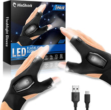 LED Licht Handschuhe Fingerlos USB Aufladbar wasserdicht