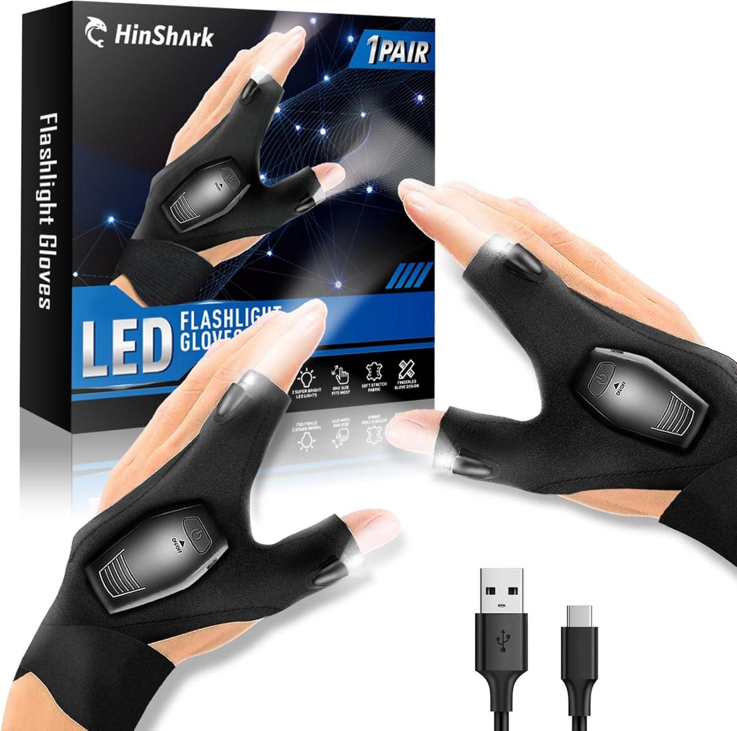 LED Licht Handschuhe Fingerlos USB Aufladbar wasserdicht