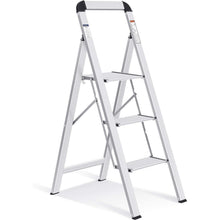 Klapptritt 3 Stufen mit Handlauf, Aluminium, bis 150 kg