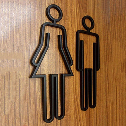 Unisex Toiletten-WC-Schilder Set Schwarz/Gold/Silber Acryl