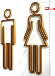 Unisex Toiletten-WC-Schilder Set Schwarz/Gold/Silber Acryl